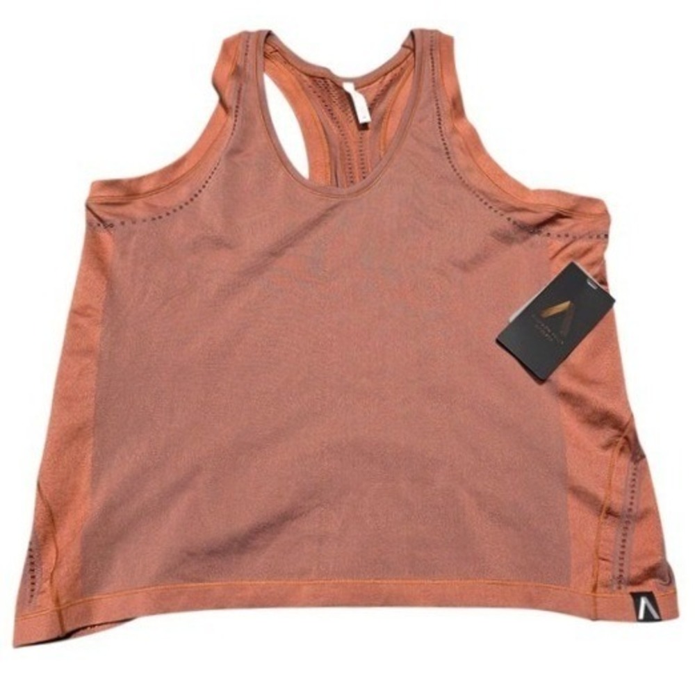 Athleta Allyson Felix Legend Shine Tank Womens 2X Copper Orange Seamless Top